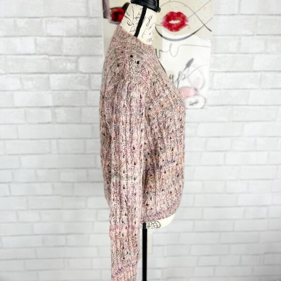 Bartolini Italy NWT Chunky Knit Wool Blend Puff Long Sleeve Sweater Size Large - Picture 2 of 10